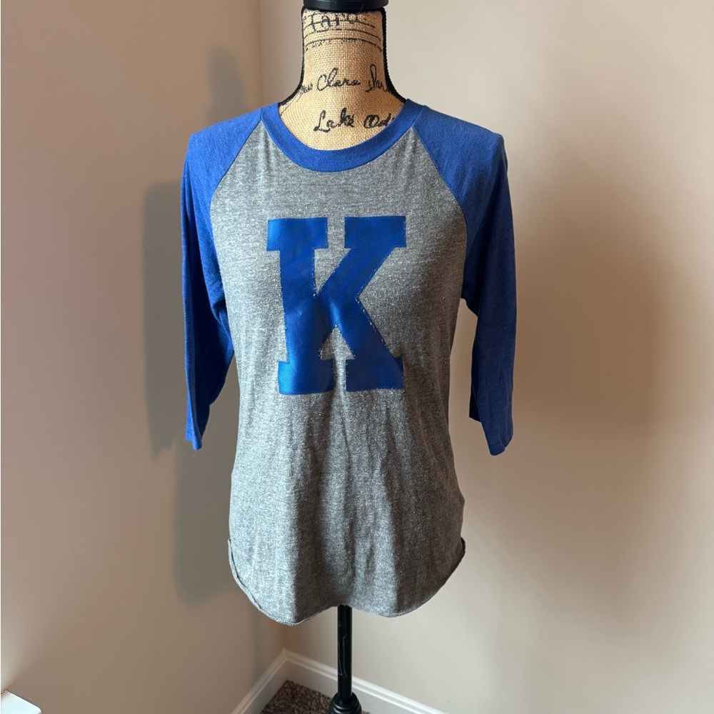 University of Kentucky inspired Blue and Gray Raglan Shirt